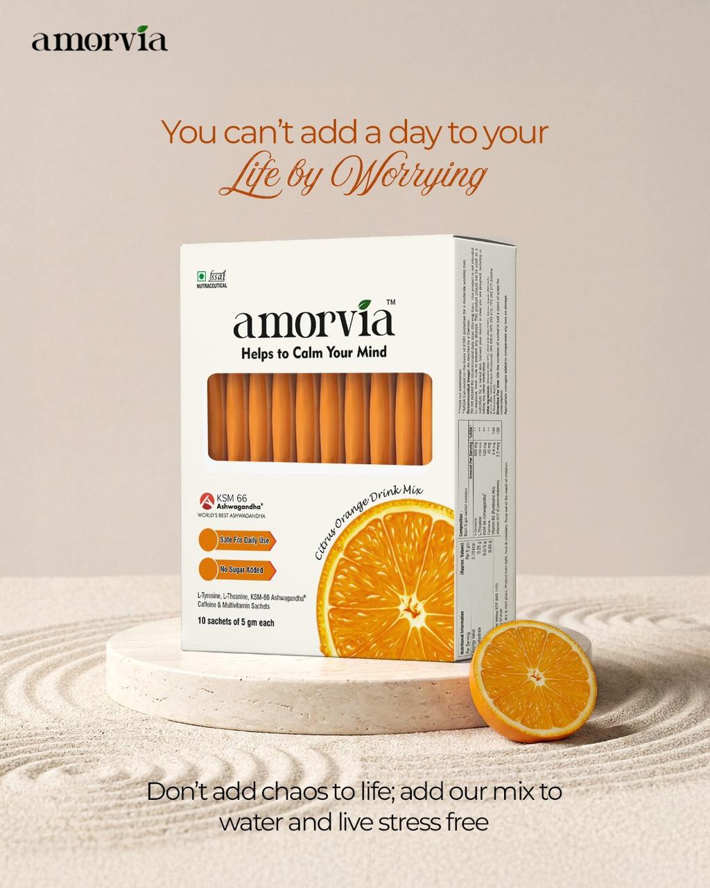 Amorvia - Calm Your Mind, Drink Mix Citrus Orange