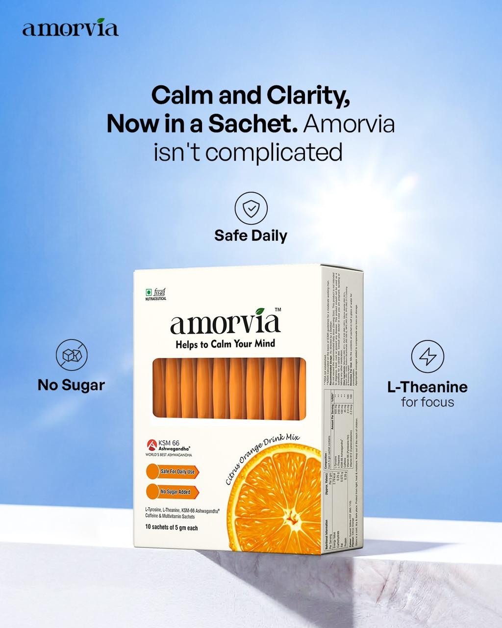 Amorvia - Calm Your Mind, Drink Mix Citrus Orange